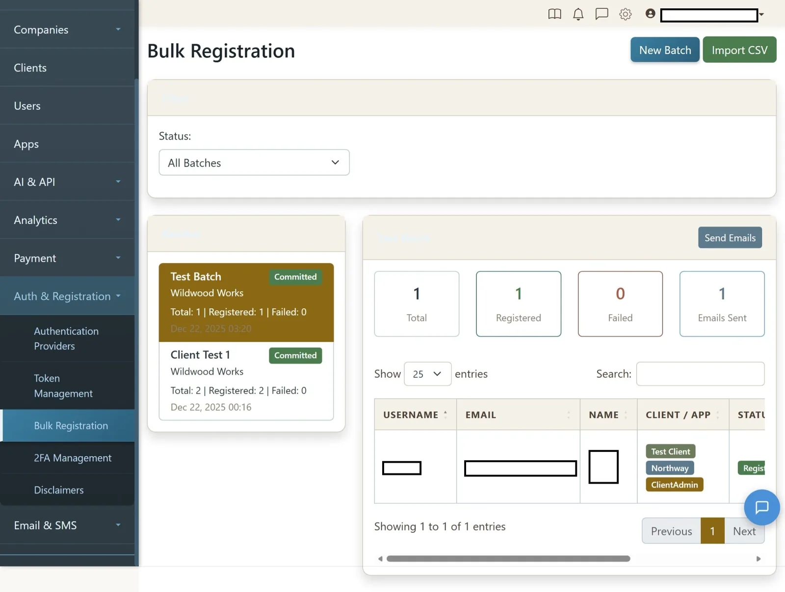 Wildwood Bulk Registration